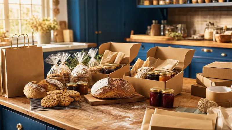 Home kitchen counter with jars and baked goods ready for market, Mississippi Cottage Food Law