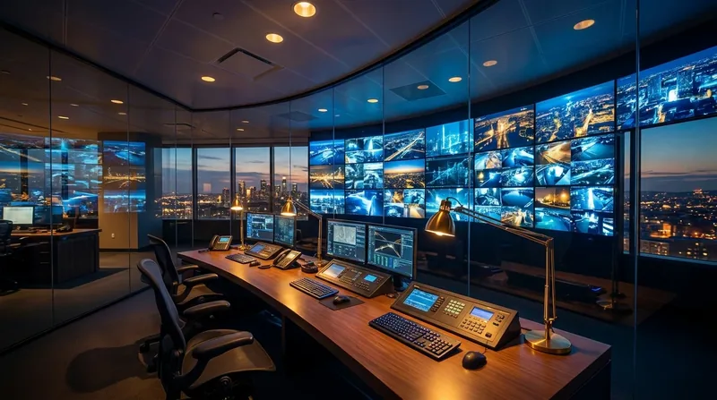 Security desk with a wall of camera monitors, How to Start a Private Investigator or Security Guard Business in Mississippi