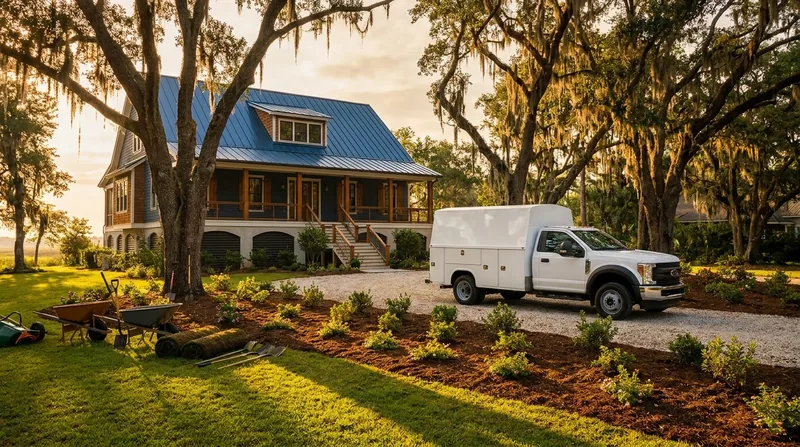 Service van and equipment outside a suburban home, Mississippi Home Occupation Permits by City