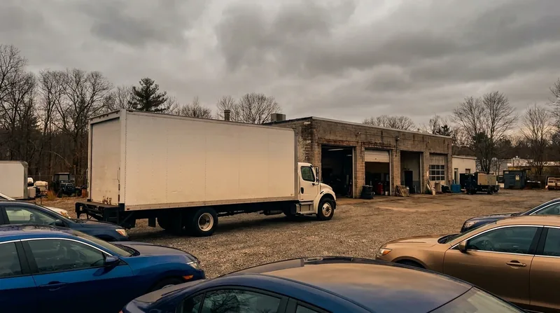 Box truck and cars outside a small auto lot, How to Start a Non-Emergency Medical Transportation (NEMT) Business in Mississippi